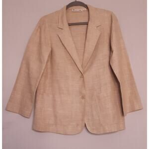 Le Elliott Lauren Womens Khaki Lightweight Blazer Size 12 Double Patch Pockets